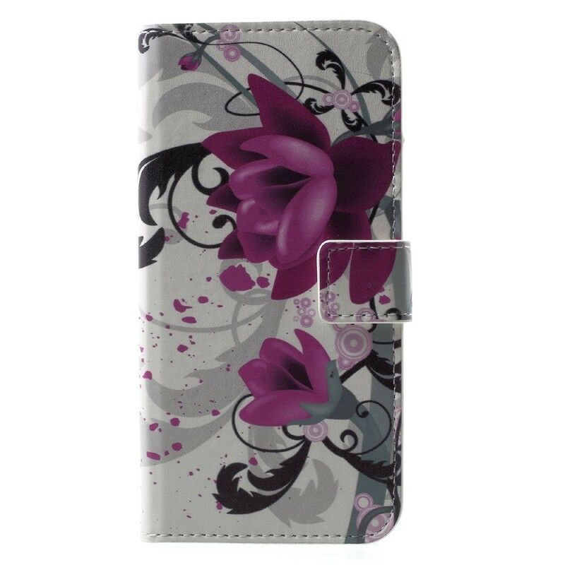 Flip Cover iPhone X / XS Tropiske Blomster