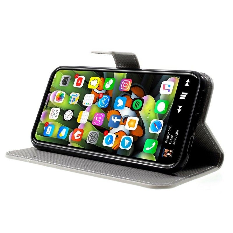 Flip Cover iPhone X / XS Tropiske Blomster