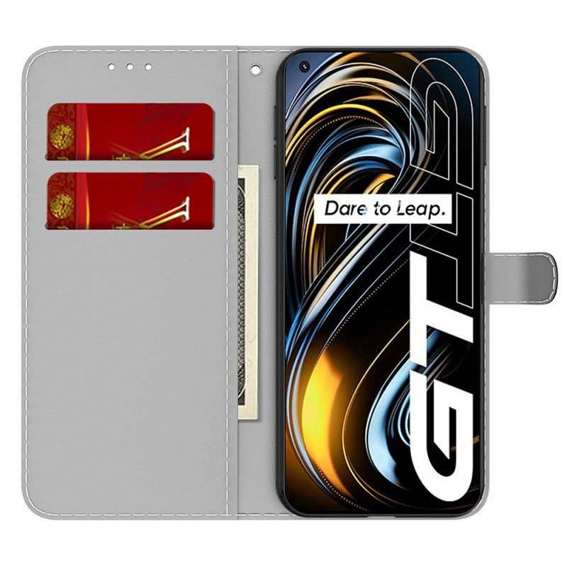 Læder Cover Realme GT 5G Abstrakt Mønster