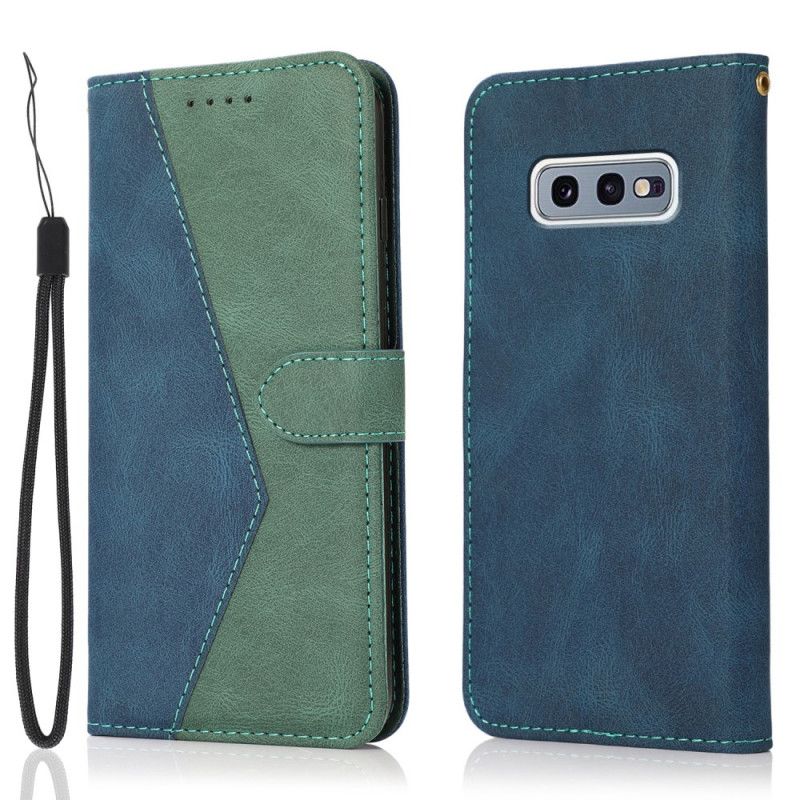 Flip Cover Samsung Galaxy S10e Tofarvet Kunstlædertrekant