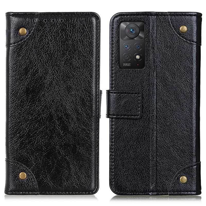Flip Cover Xiaomi Redmi Note 11 Pro 4G / 5G Vintage Nitter Nappa Læderstil