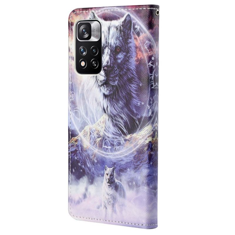 Flip Cover Xiaomi Redmi Note 11 Pro 4G / 5G Vinterulv Med Snor