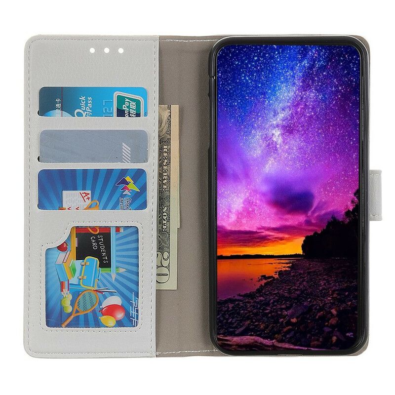 Flip Cover Xiaomi Redmi Note 9 Litchi-lædereffektsøm