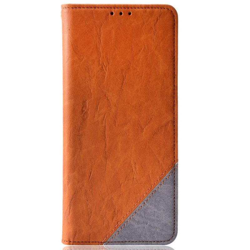 Cover Alcatel 1S / 3L (2021) Flip Cover Skrå Tofarvet Imiteret Læder