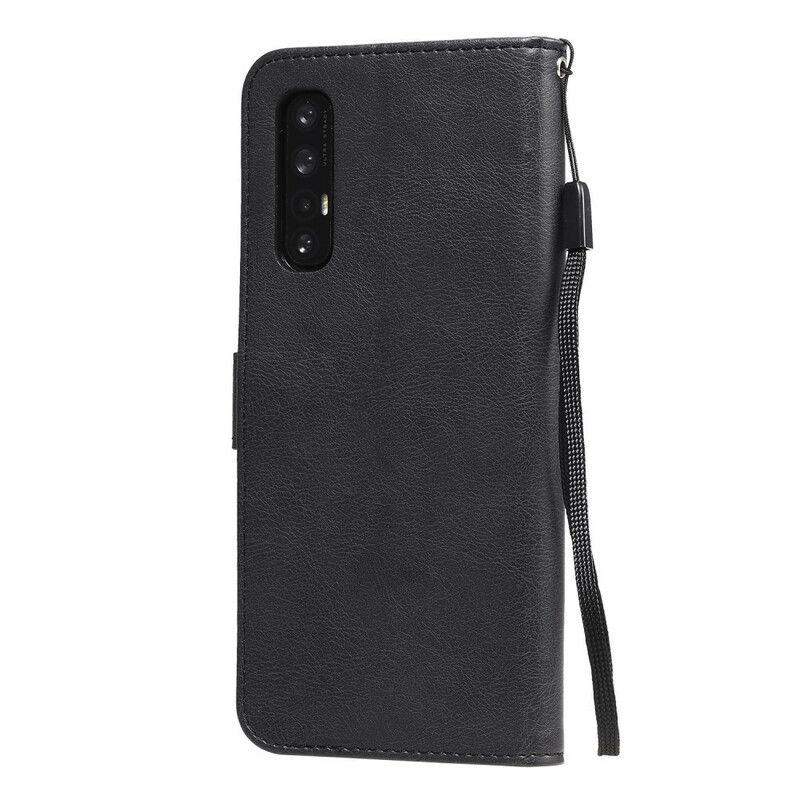 Flip Cover Oppo Find X2 Neo Med Snor Ensfarvet Serierem