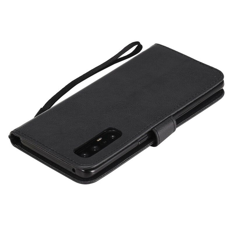 Flip Cover Oppo Find X2 Neo Med Snor Ensfarvet Serierem