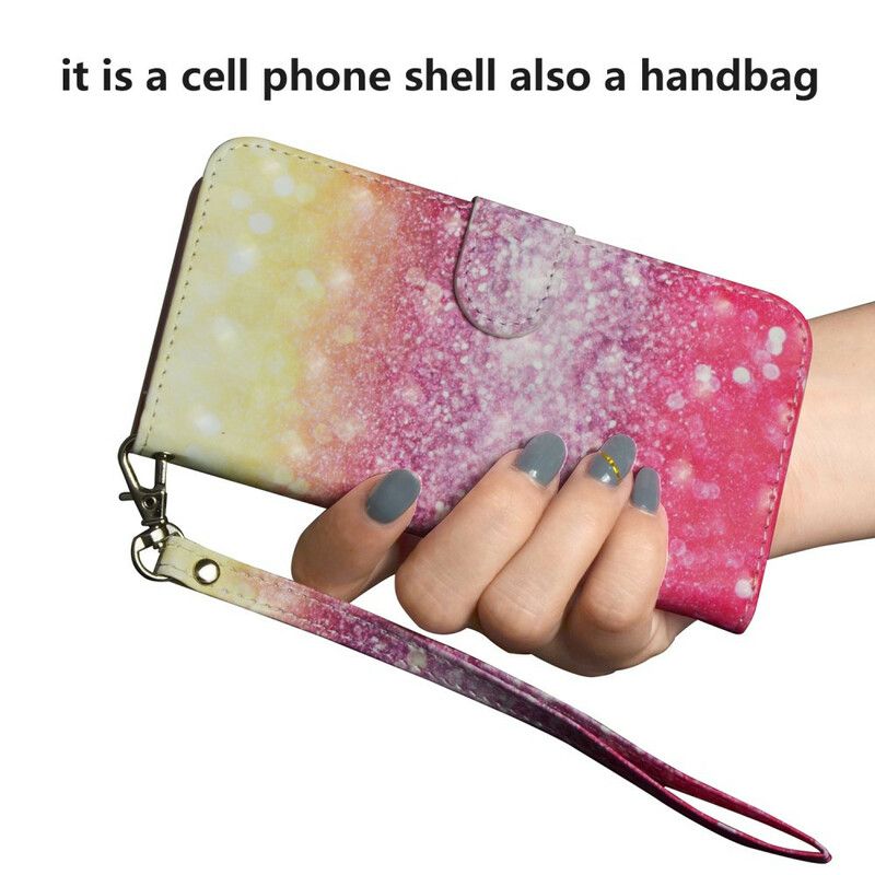 Læder Cover Samsung Galaxy Note 20 Ultra Magenta Glitter Gradient