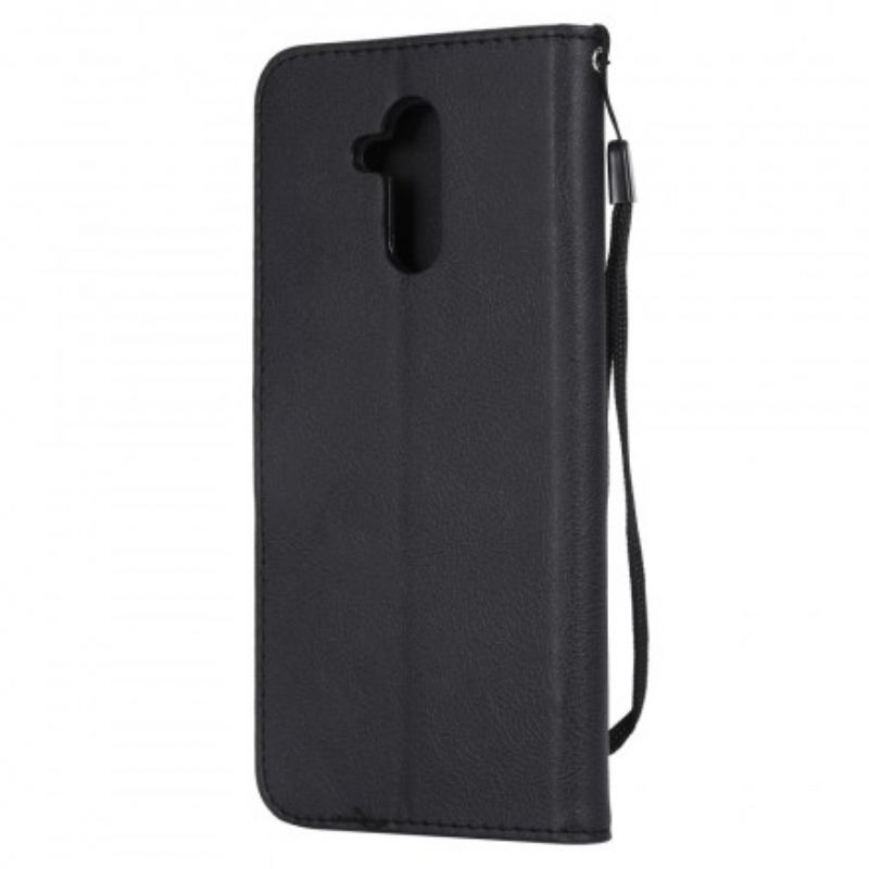 Læder Cover Huawei Mate 20 Lite Med Snor Læderremseffekt