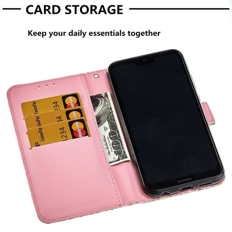 Flip Cover Huawei P20 Lite 3d Akvarelgrime