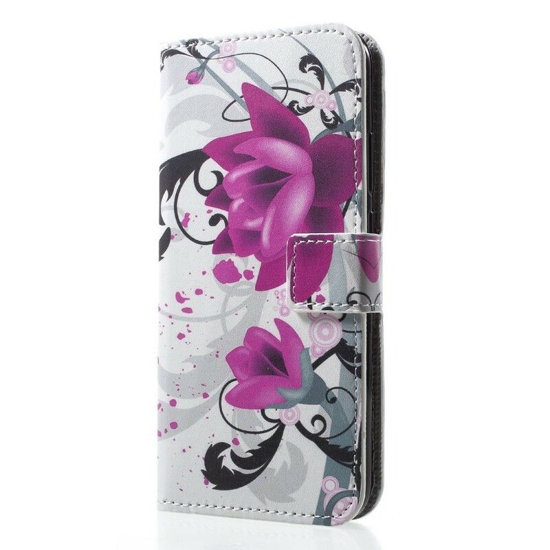Flip Cover Huawei P20 Lite Tropiske Blomster