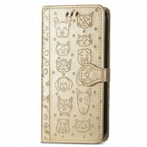 Flip Cover Til Samsung Galaxy S24 Ultra 5g Tegnefilm Katte Og Hunde