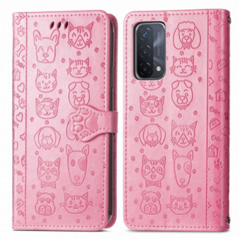 Flip Cover Oppo A54 5G / A74 5G Animerede Dyr
