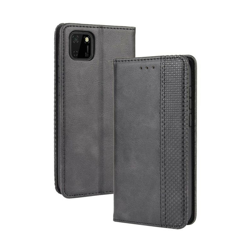Cover Huawei Y5p Flip Cover Vintage Stiliseret Lædereffekt