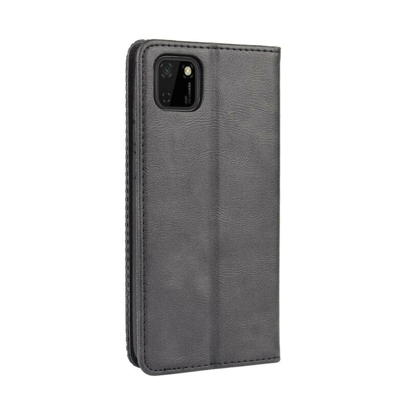 Cover Huawei Y5p Flip Cover Vintage Stiliseret Lædereffekt