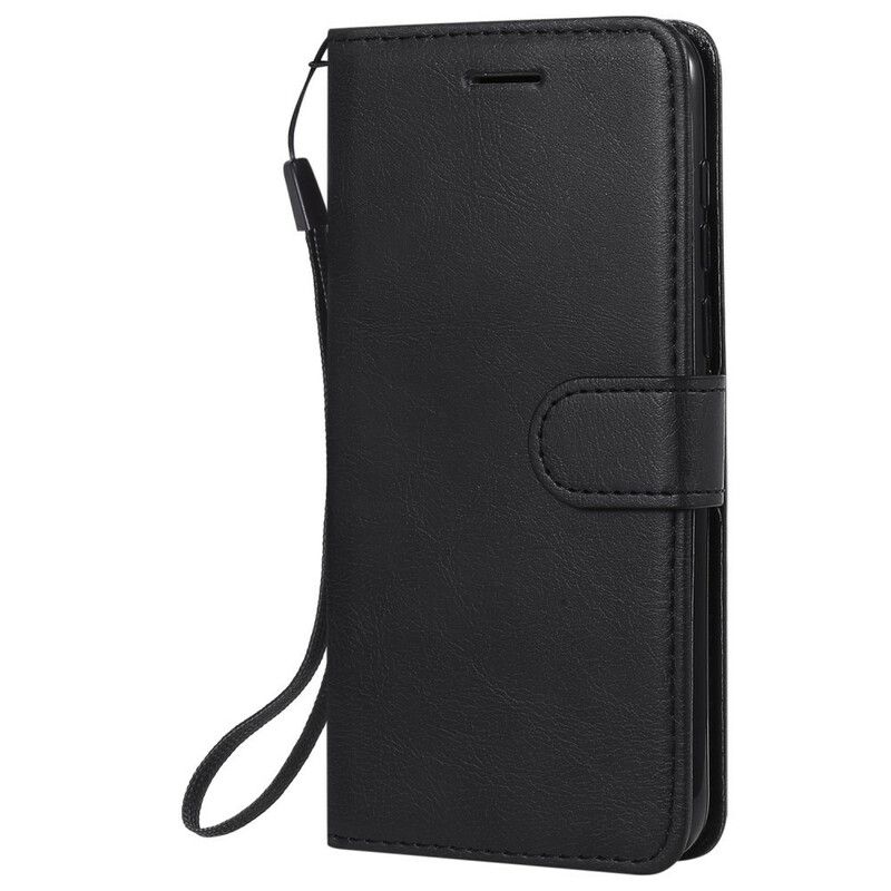 Flip Cover Huawei Y5p Med Snor Imiteret Læderrem
