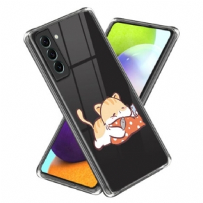 Cover Samsung Galaxy S24 Plus 5g Kat På Den Røde Pude