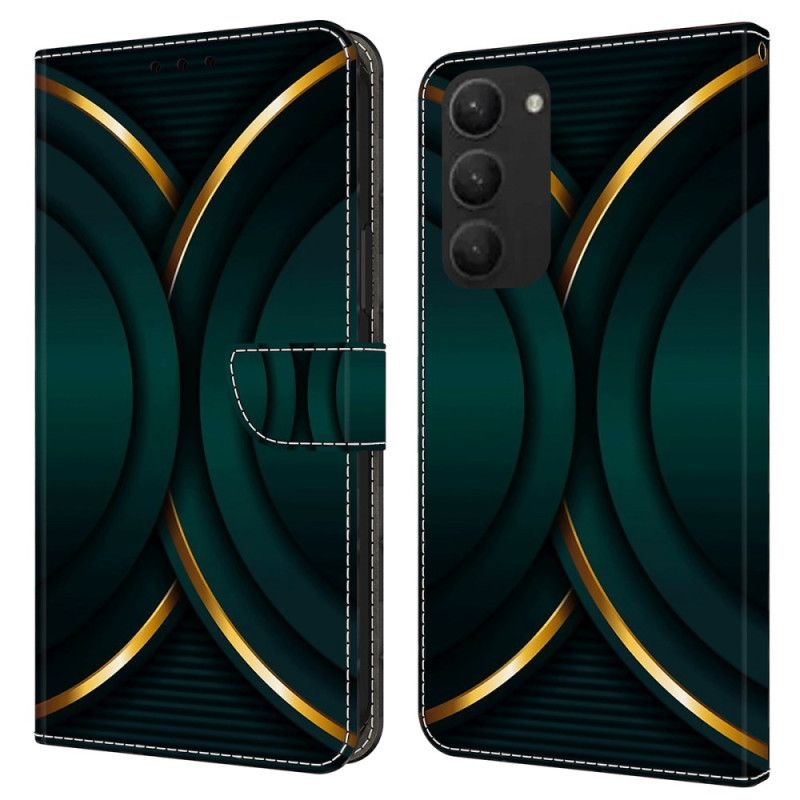 Læder Cover Samsung Galaxy S24 Plus 5g Telefon Etui Gyldent Omrids