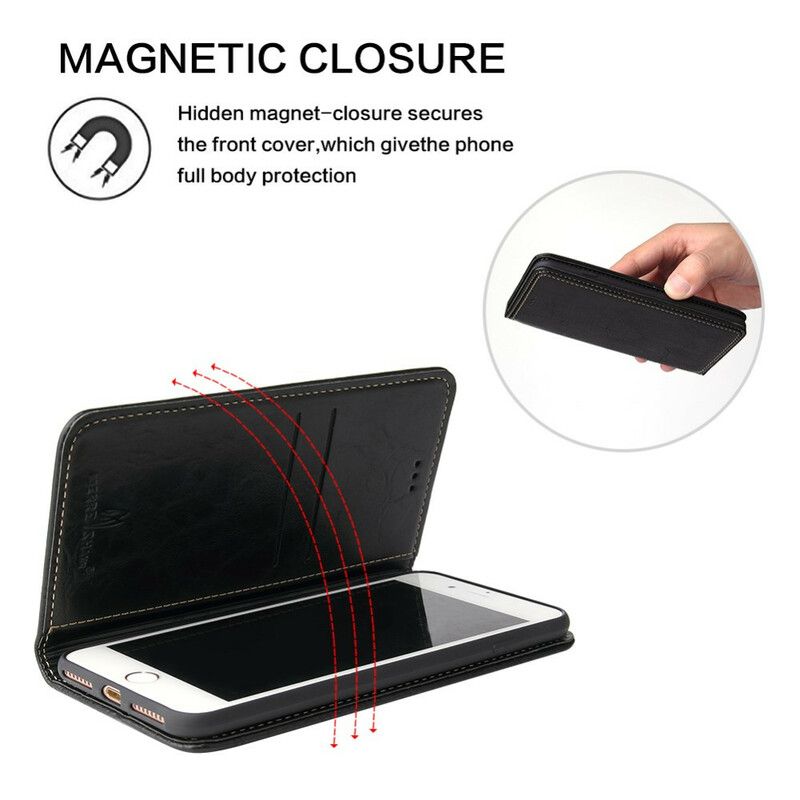 Cover iPhone 8 Plus / 7 Plus Flip Cover Retro Lædereffekt