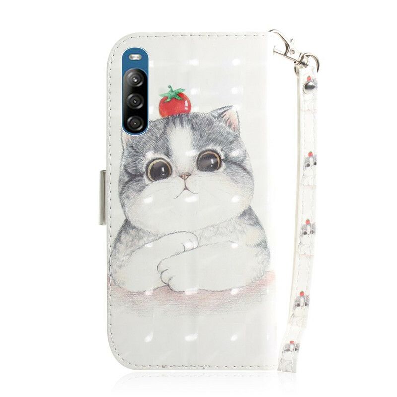 Flip Cover Sony Xperia L4 Med Snor Tomat På Remmekatten