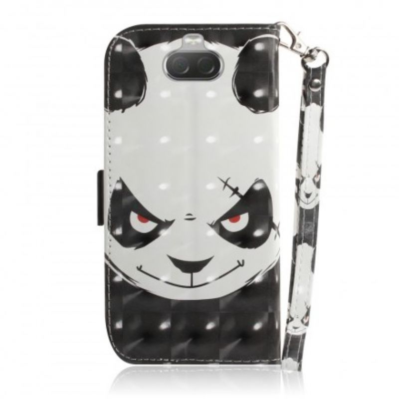 Flip Cover Sony Xperia 10 Med Snor Vred Panda Med Rem