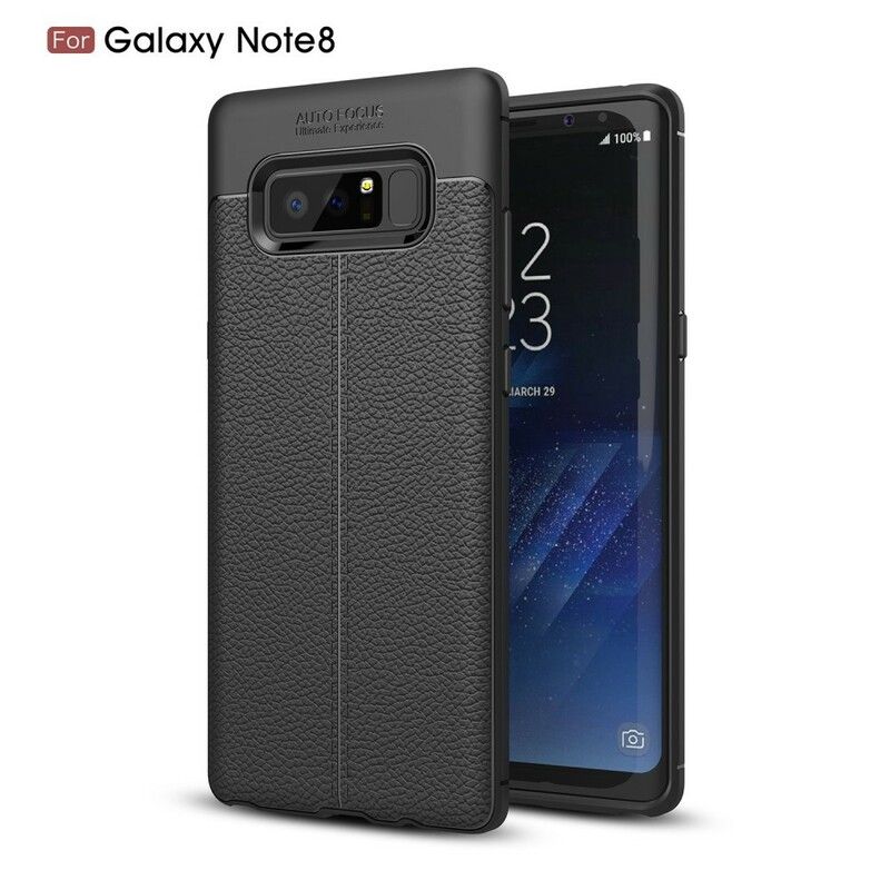 Cover Samsung Galaxy Note 8 Dobbelt Linje Litchi Lædereffekt