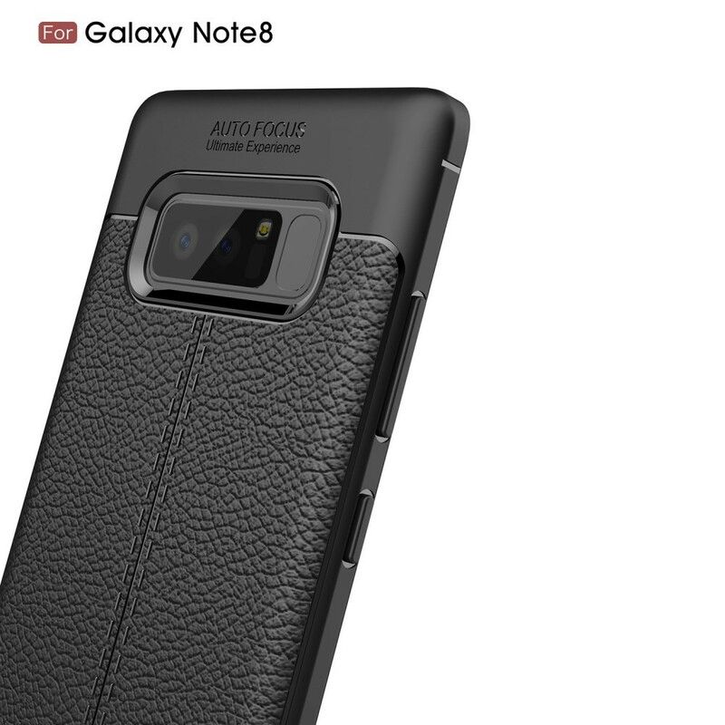 Cover Samsung Galaxy Note 8 Dobbelt Linje Litchi Lædereffekt