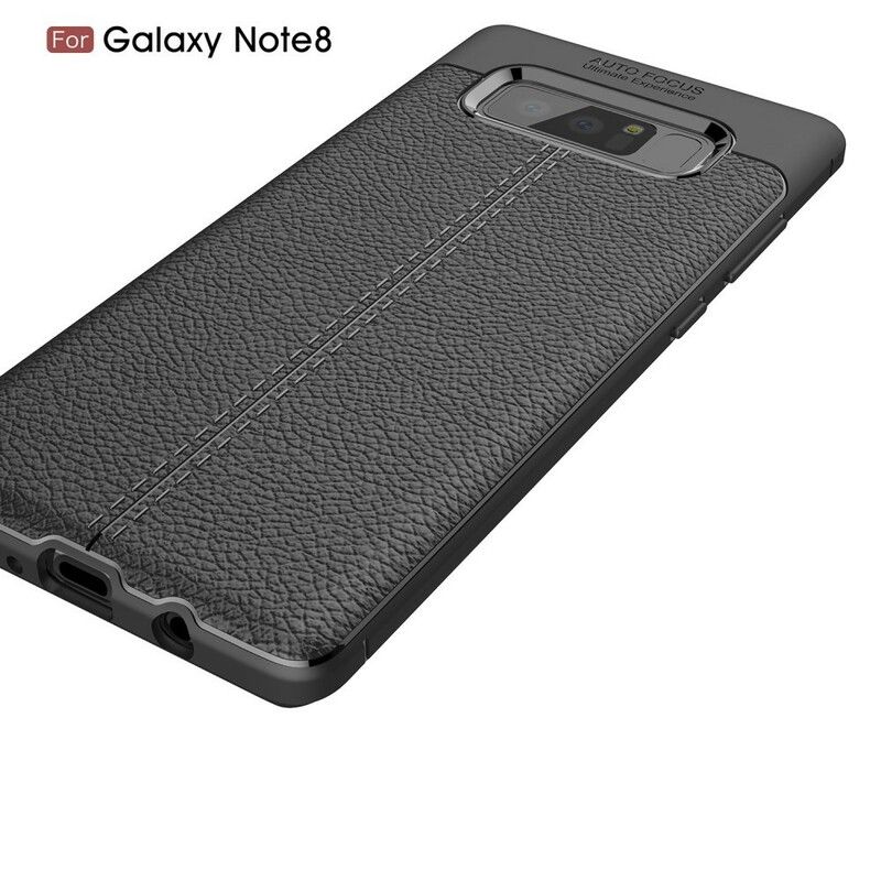 Cover Samsung Galaxy Note 8 Dobbelt Linje Litchi Lædereffekt