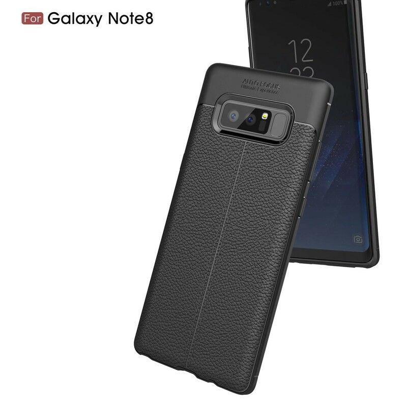 Cover Samsung Galaxy Note 8 Dobbelt Linje Litchi Lædereffekt