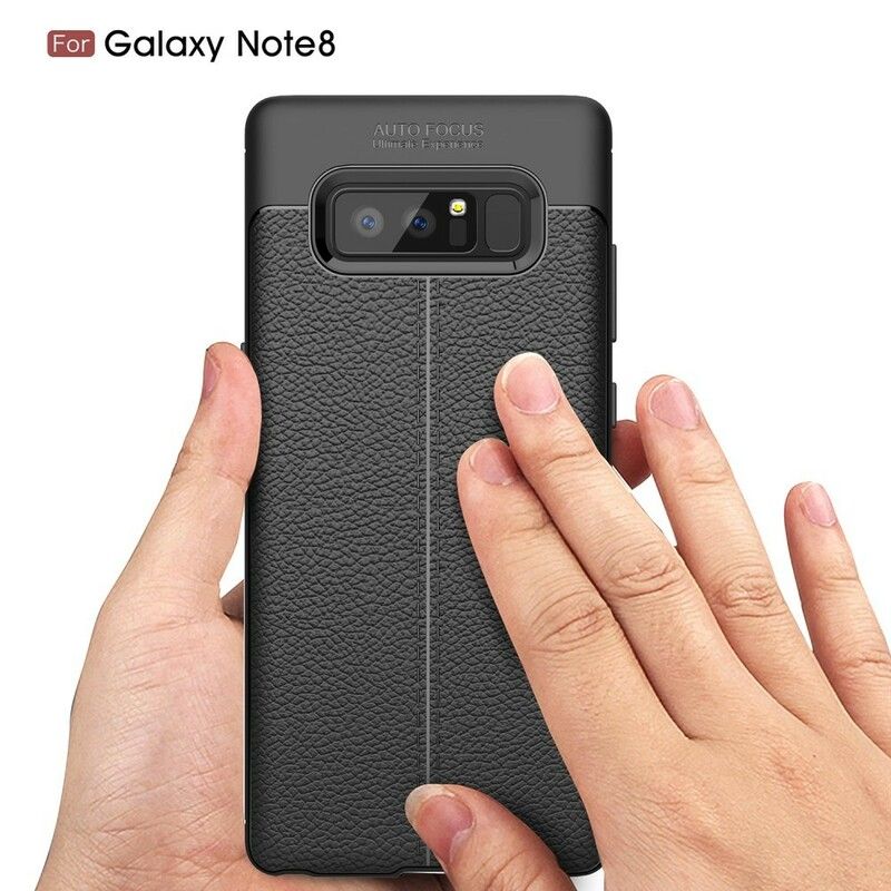 Cover Samsung Galaxy Note 8 Dobbelt Linje Litchi Lædereffekt