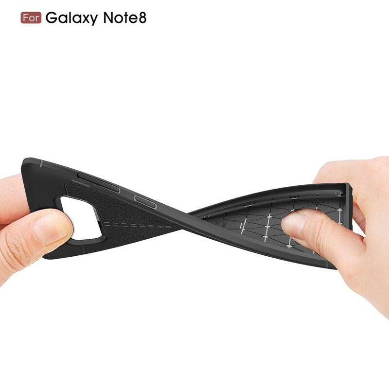 Cover Samsung Galaxy Note 8 Dobbelt Linje Litchi Lædereffekt