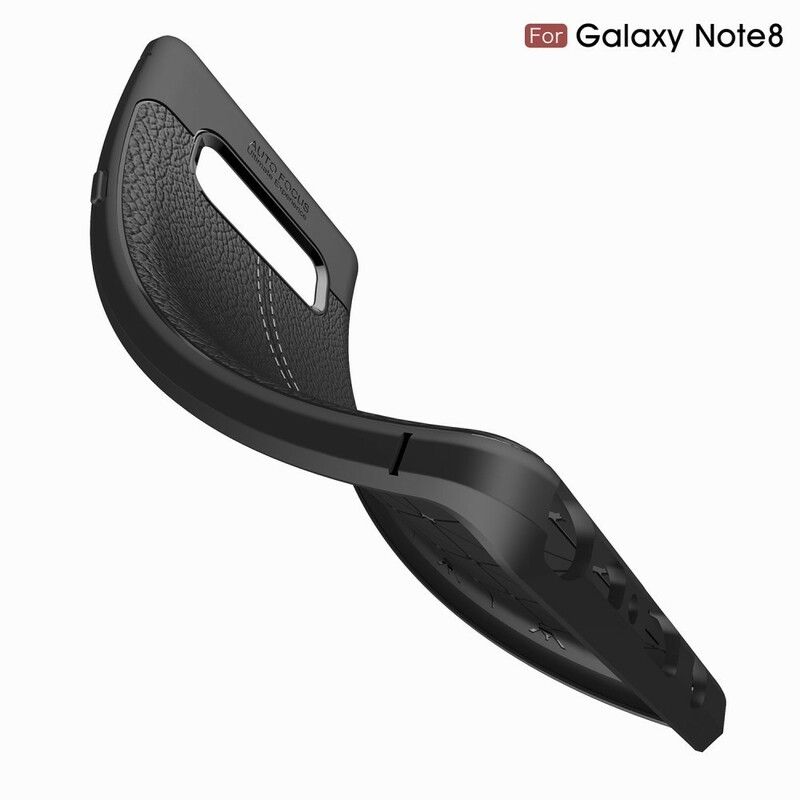 Cover Samsung Galaxy Note 8 Dobbelt Linje Litchi Lædereffekt