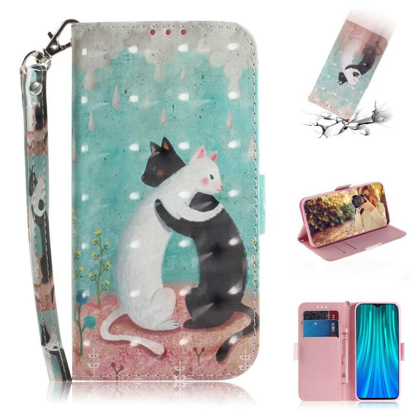 Flip Cover Xiaomi Redmi Note 8 Pro Med Snor Thong Cat Friends