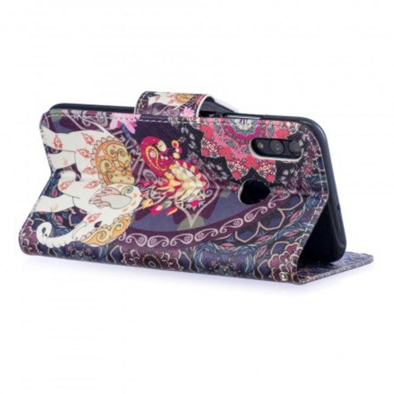 Flip Cover Huawei P Smart 2019 / Honor 10 Lite Etnisk Elefantmandala