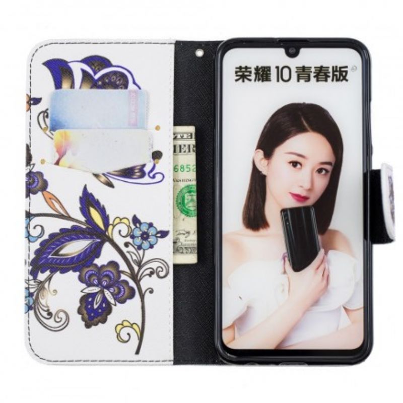 Flip Cover Huawei P Smart 2019 / Honor 10 Lite Sommerfugletatovering