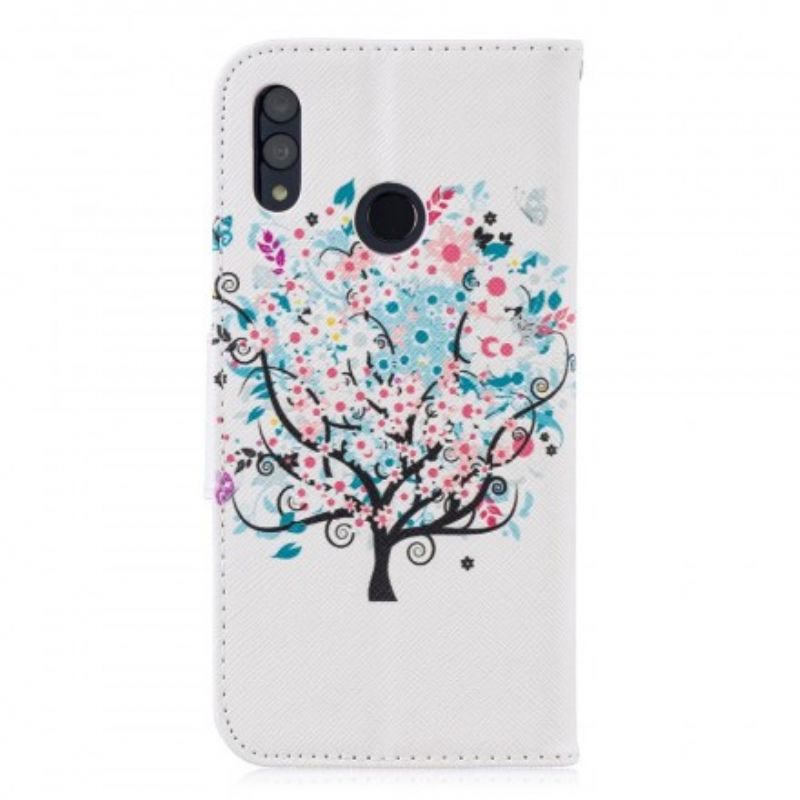 Læder Cover Huawei P Smart 2019 / Honor 10 Lite Blomstret Træ