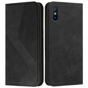 Cover Xiaomi Redmi 9A Flip Cover S-design Læderstil