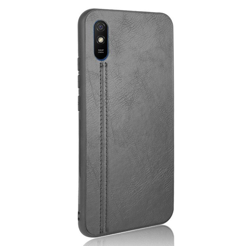 Cover Xiaomi Redmi 9A Søm Lædereffekt