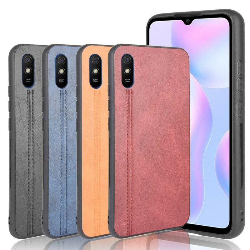Cover Xiaomi Redmi 9A Søm Lædereffekt