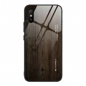 Cover Xiaomi Redmi 9A Trædesign Hærdet Glas