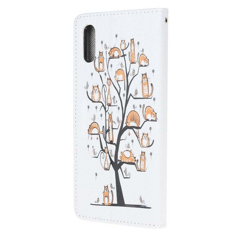 Flip Cover Xiaomi Redmi 9A Med Snor Funky Katte Med Rem