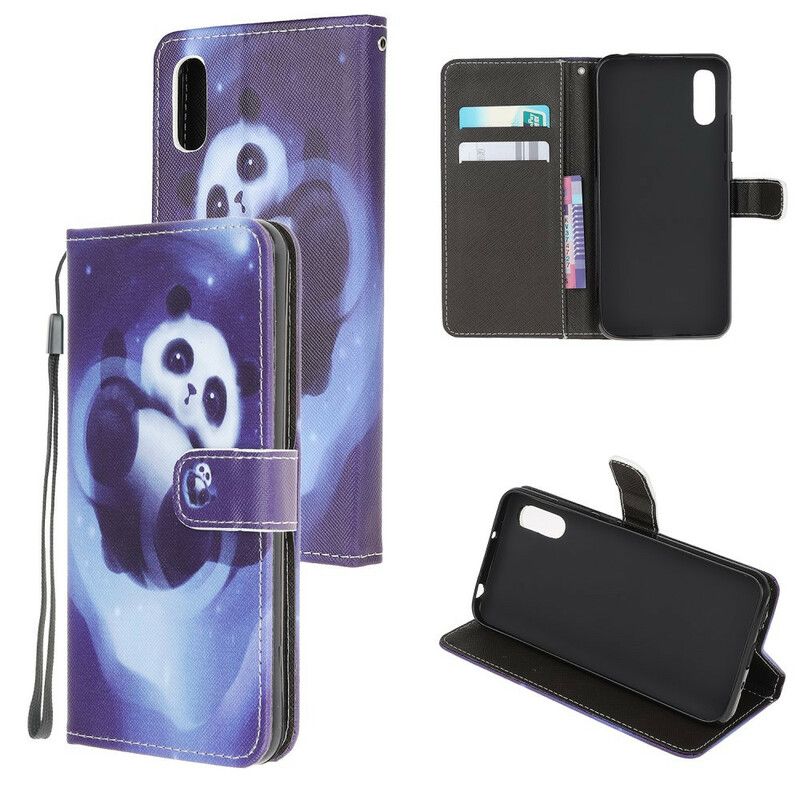 Flip Cover Xiaomi Redmi 9A Med Snor Thong Space Panda