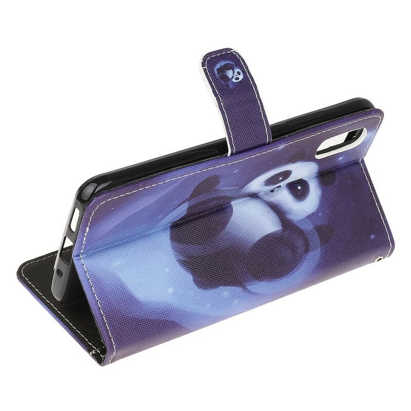 Flip Cover Xiaomi Redmi 9A Med Snor Thong Space Panda