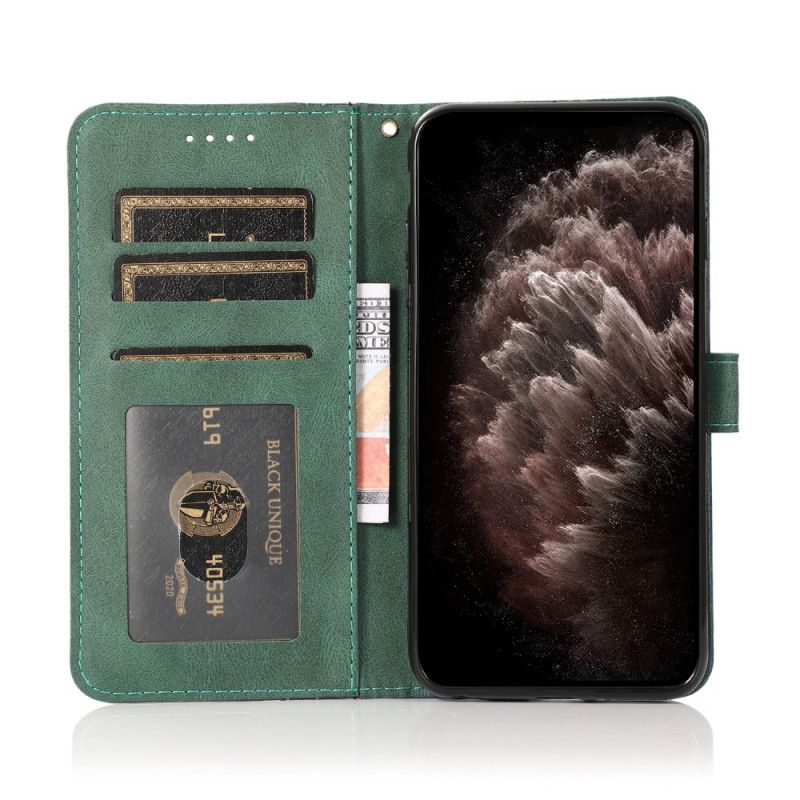 Flip Cover Xiaomi Redmi 9A Tofarvet Kunstlædertrekant