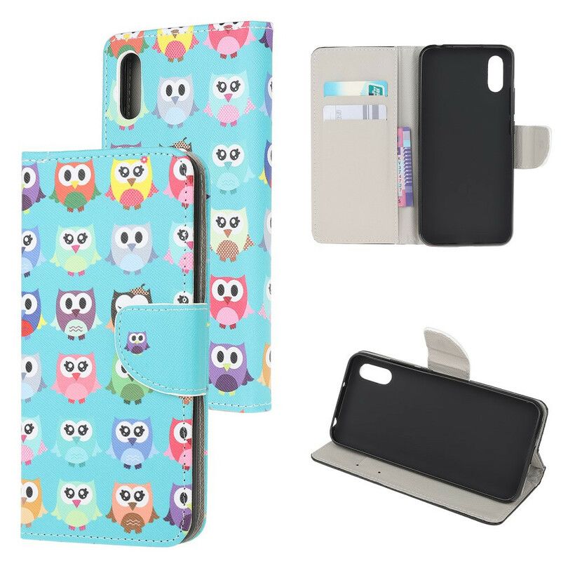 Læder Cover Xiaomi Redmi 9A Flere Ugler