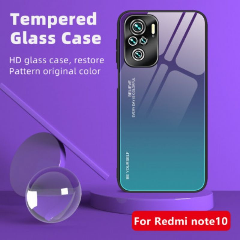 Cover Xiaomi Redmi Note 10 Pro Vær Dig Selv Hærdet Glas