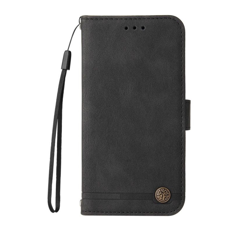 Flip Cover Xiaomi Redmi Note 10 Pro Imiteret Lædernitte Og Rem