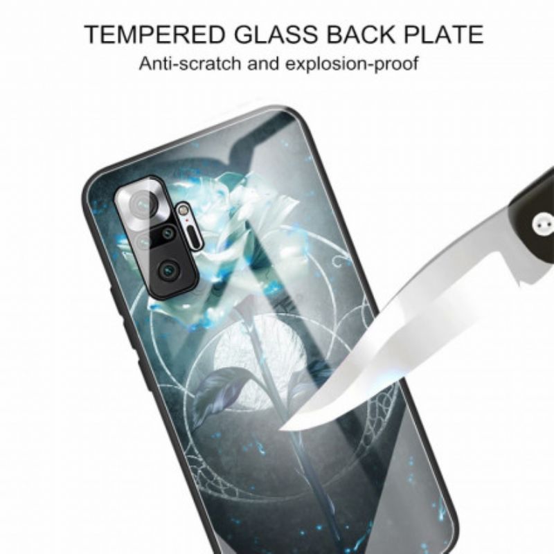 Mobilcover Xiaomi Redmi Note 10 Pro Grøn Rose Hærdet Glas
