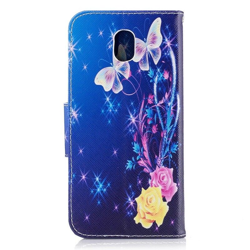 Flip Cover Samsung Galaxy J5 2017 Sommerfugle Om Natten