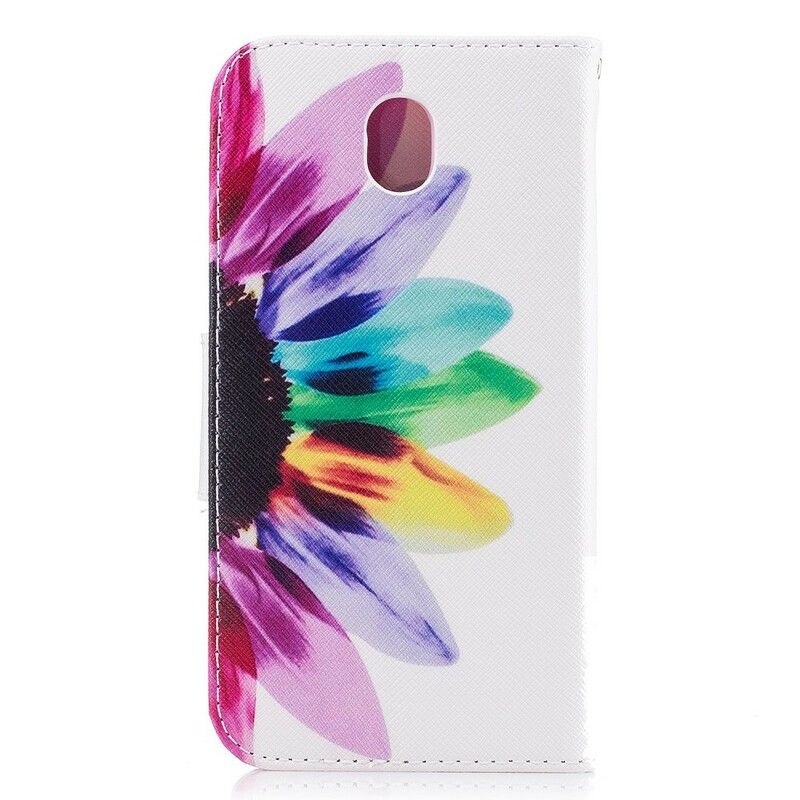 Læder Cover Samsung Galaxy J5 2017 Akvarelblomst