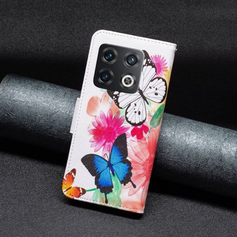 Flip Cover OnePlus 10 Pro 5G Akvarelsommerfugle
